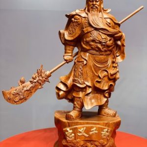 Quan Công xách đao vuốt râu cao 70 hương đá.