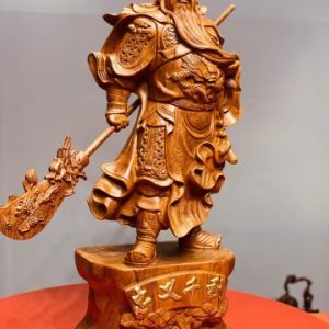 Quan Công xách đao vuốt râu cao 70 hương đá.