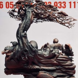 Di lặc ngũ tiểu ngồi tùng gỗ trắc