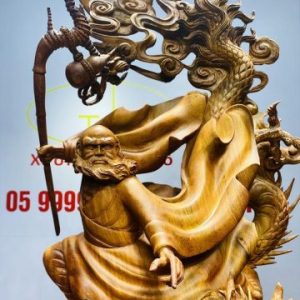 Đạt ma ngọa hổ tàng long gỗ hương.