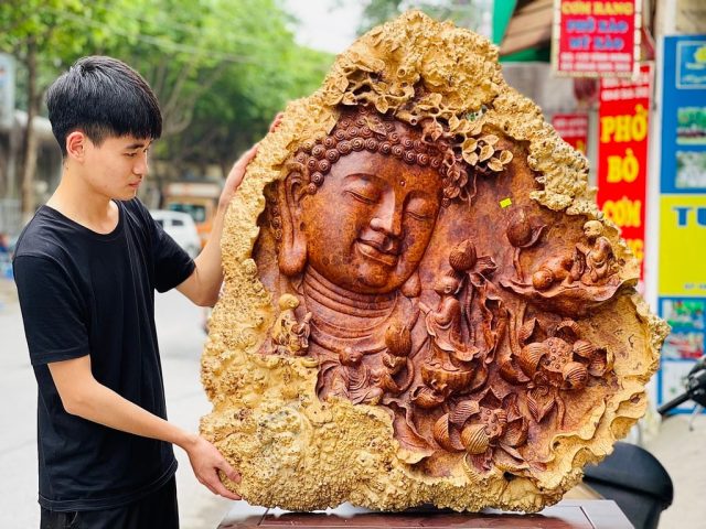 Nhất tâm bái Phật gỗ nu hương Nhất tâm bái Phật gỗ nu hương