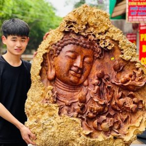 Nhất tâm bái Phật gỗ nu hương Nhất tâm bái Phật gỗ nu hương