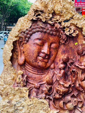 Nhất tâm bái Phật gỗ nu hương Nhất tâm bái Phật gỗ nu hương