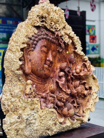 Nhất tâm bái Phật gỗ nu hương Nhất tâm bái Phật gỗ nu hương