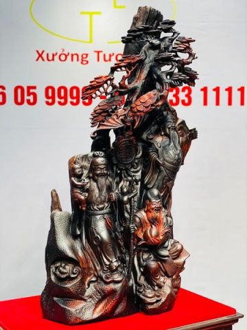 Tam Đa Phúc - Lộc - Thọ cây tùng Gỗ Trắc