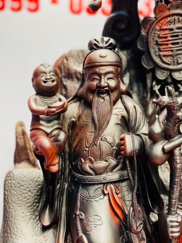 Tam Đa Phúc - Lộc - Thọ cây tùng Gỗ Trắc