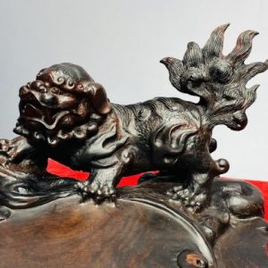 Khay trà Nghê Chữ Phúc Gỗ Trắc