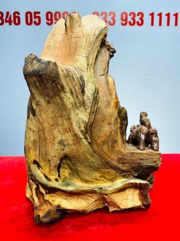 Đạt Ma Ngồi Thiền Bên Nghê Dưới Cây Bồ Đề Gỗ Trắc