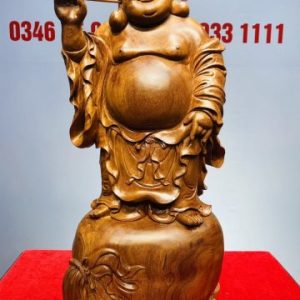 Di Lạc Đứng Bao Tiền Gỗ Hương