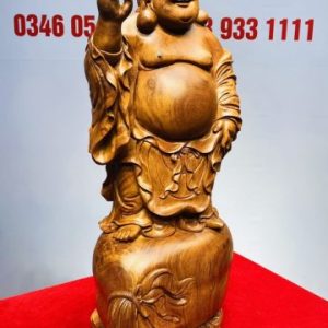 Di Lạc Đứng Bao Tiền Gỗ Hương