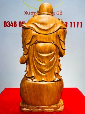 Di Lạc Đứng Bao Tiền Gỗ Hương