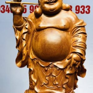 Di Lạc Đứng Bao Tiền Gỗ Hương