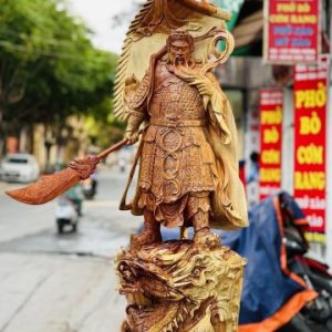 Quan Công Cầm Đao Hàng Long Gỗ Hương