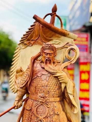 Quan Công Cầm Đao Hàng Long Gỗ Hương