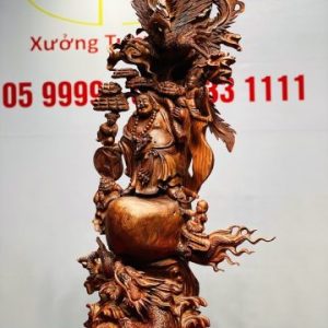 Di Lạc Vác Nấm Linh Chi Tam Tiểu Long Phượng Nghê Gỗ Sưa
