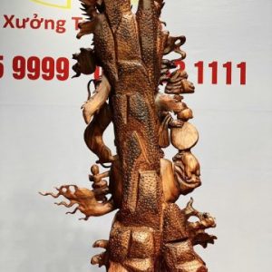 Di Lạc Vác Nấm Linh Chi Tam Tiểu Long Phượng Nghê Gỗ Sưa