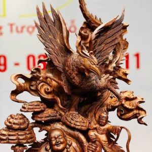 Di Lạc Vác Nấm Linh Chi Tam Tiểu Long Phượng Nghê Gỗ Sưa