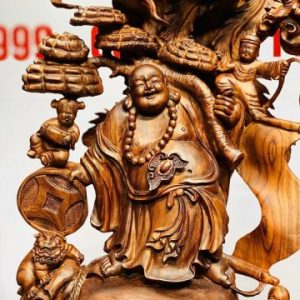 Di Lạc Vác Nấm Linh Chi Tam Tiểu Long Phượng Nghê Gỗ Sưa