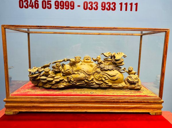 Di Lạc Ngũ Tiểu Ngồi Bao Tiền Gỗ Hoàng Đàn
