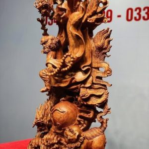 Đạt Ma Hàng Song Long Phục Nghê Gỗ Hương