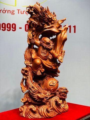 Đạt Ma Hàng Song Long Phục Nghê Gỗ Hương
