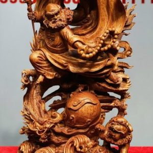 Đạt Ma Hàng Song Long Phục Nghê Gỗ Hương
