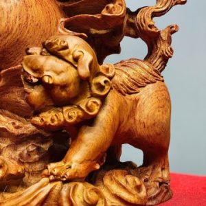 Đạt Ma Hàng Song Long Phục Nghê Gỗ Hương