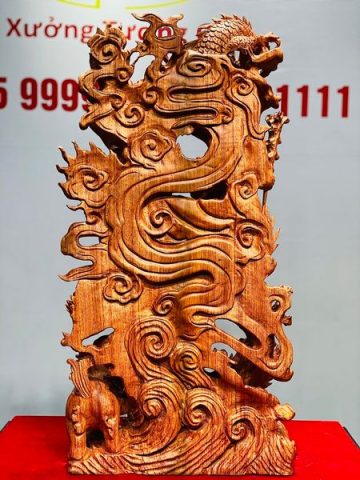 Đạt Ma Hàng Song Long Phục Nghê Gỗ Hương