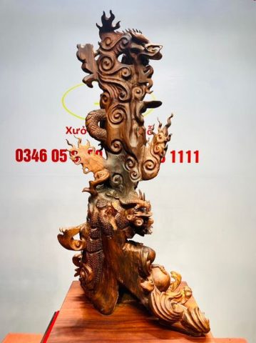 Đạt Ma Tam Long Tam Ngọc Gỗ Sưa