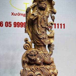 Đạt Ma Đứng Nghê Quá Hải Gỗ Mun Đuôi Công