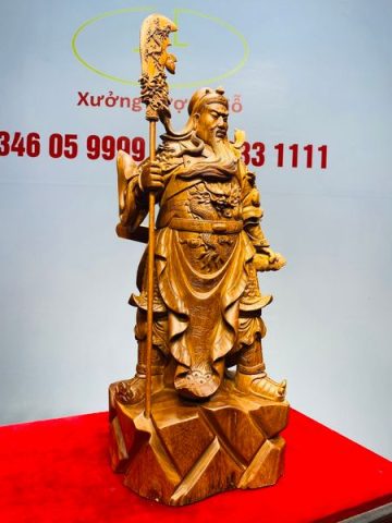 Quan Công Chống Đao Gỗ Hương