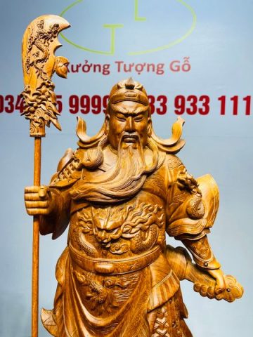 Quan Công Chống Đao Gỗ Hương