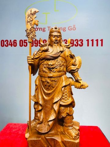 Quan Công Chống Đao Gỗ Hương