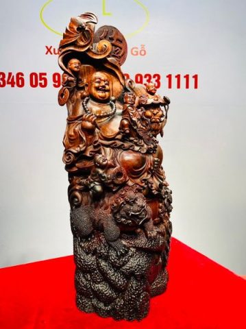 Di Lạc Ngũ Tiểu Ngồi Trống Gỗ Trắc