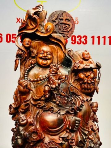 Di Lạc Ngũ Tiểu Ngồi Trống Gỗ Trắc