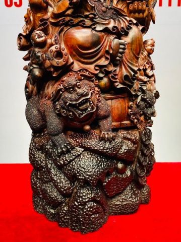 Di Lạc Ngũ Tiểu Ngồi Trống Gỗ Trắc