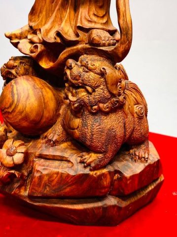 Đạt Ma Phục Song Nghê Gỗ Sưa