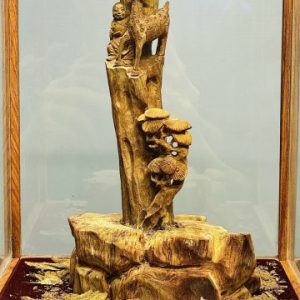 Ông Thọ Nhất Tiểu Hươu Sao Cây Tùng Gỗ Hoàng Đàn