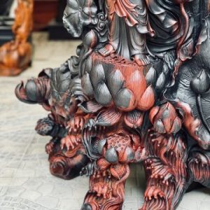 Phật Quan Âm Đứng Đài Sen Gỗ Trắc