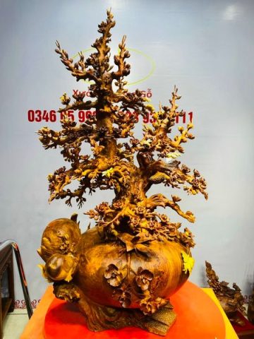 Bình Hoa Mai Gỗ Nu Hương