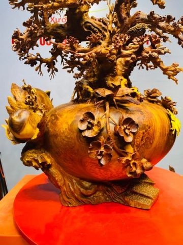 Bình Hoa Mai Gỗ Nu Hương