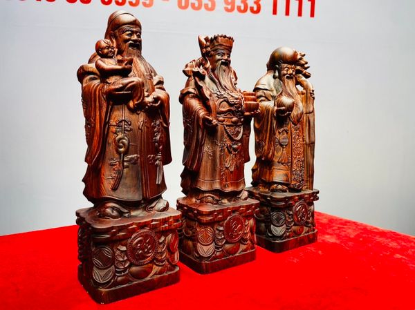 Tam Đa Phúc Lộc Thọ Gỗ Cẩm