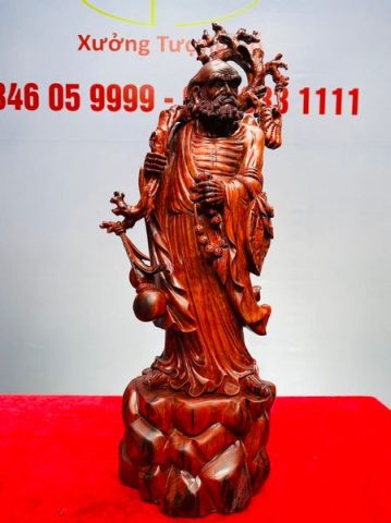 Đạt Ma Vác Gậy Gỗ Trắc