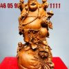 Di Lạc Cầm Gậy Như Ý Tam Tiểu Đứng Nghê Bao Tiền Gỗ Hương Đá