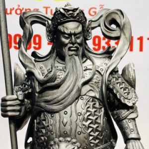 Quan Công Chống Đao Gỗ Mun Sừng Khánh Hòa