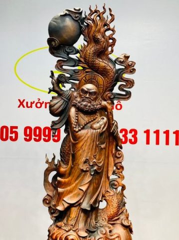 Đạt Ma Hàng Long Trấn Ngọc Gỗ Trắc