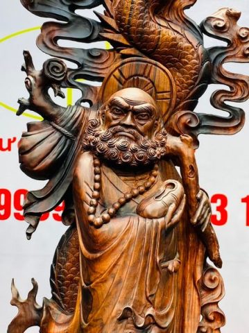 Đạt Ma Hàng Long Trấn Ngọc Gỗ Trắc