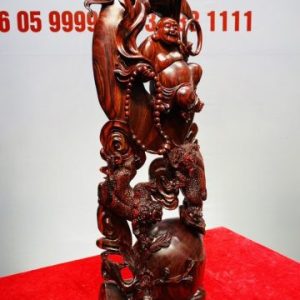 Di Lạc Ngự Nguyệt Song Tỳ Hưu Gỗ Tử Đàn