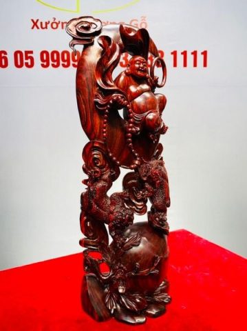 Di Lạc Ngự Nguyệt Song Tỳ Hưu Gỗ Tử Đàn