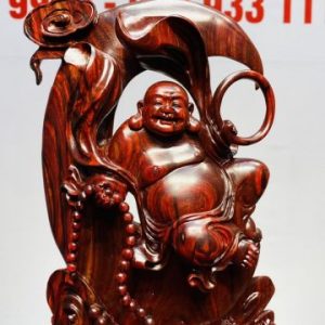 Di Lạc Ngự Nguyệt Song Tỳ Hưu Gỗ Tử Đàn
